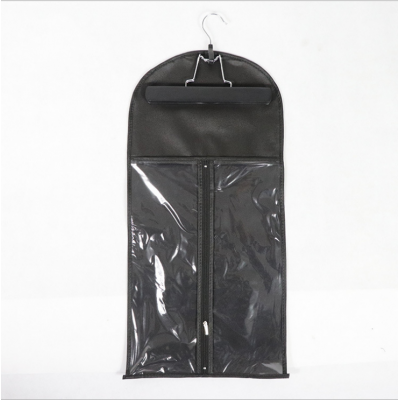 Clean Pvc Extension Packaging Bags Wig Garment Storage Bag For Hair With Wooden Hanger